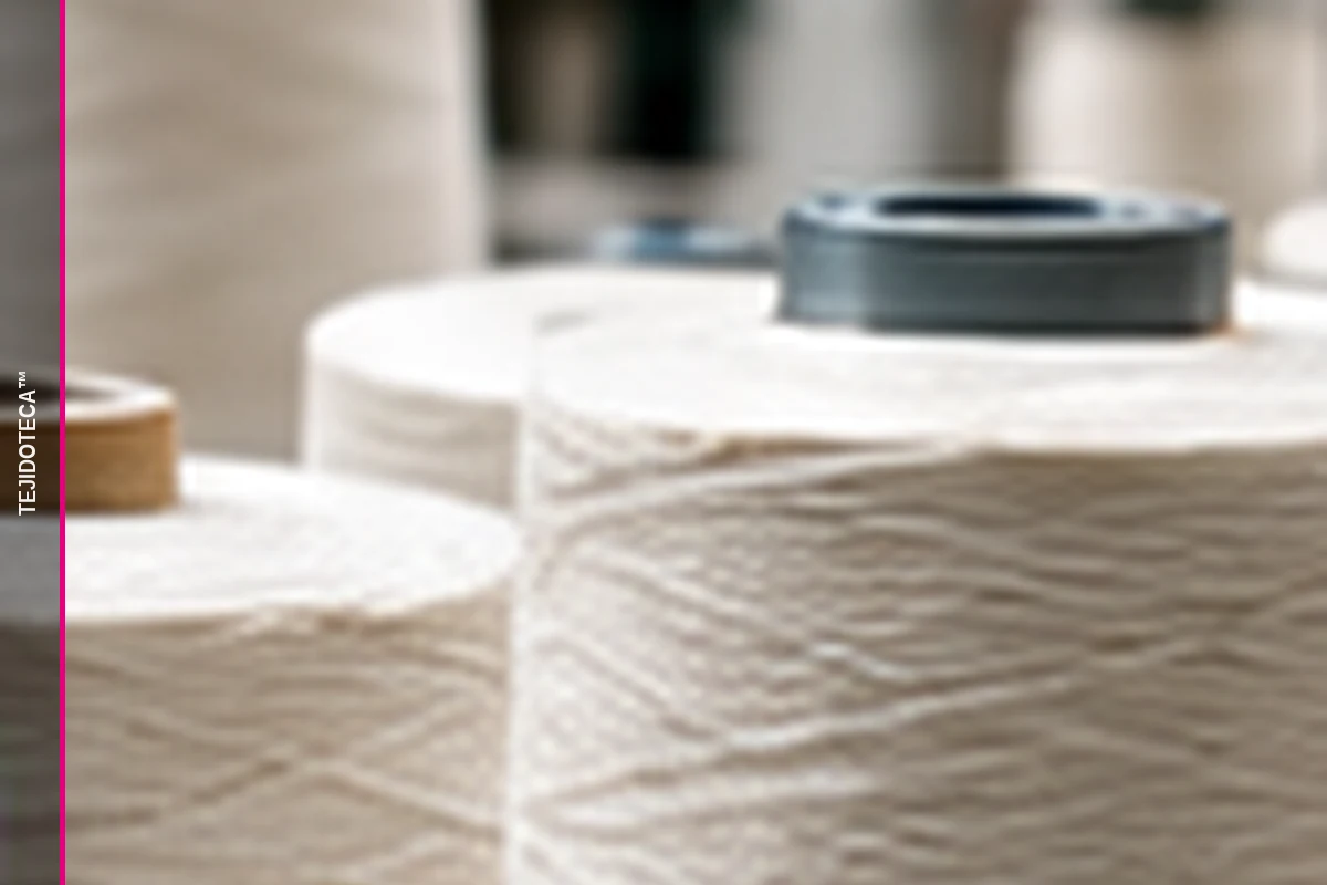 Hilos textiles en conos