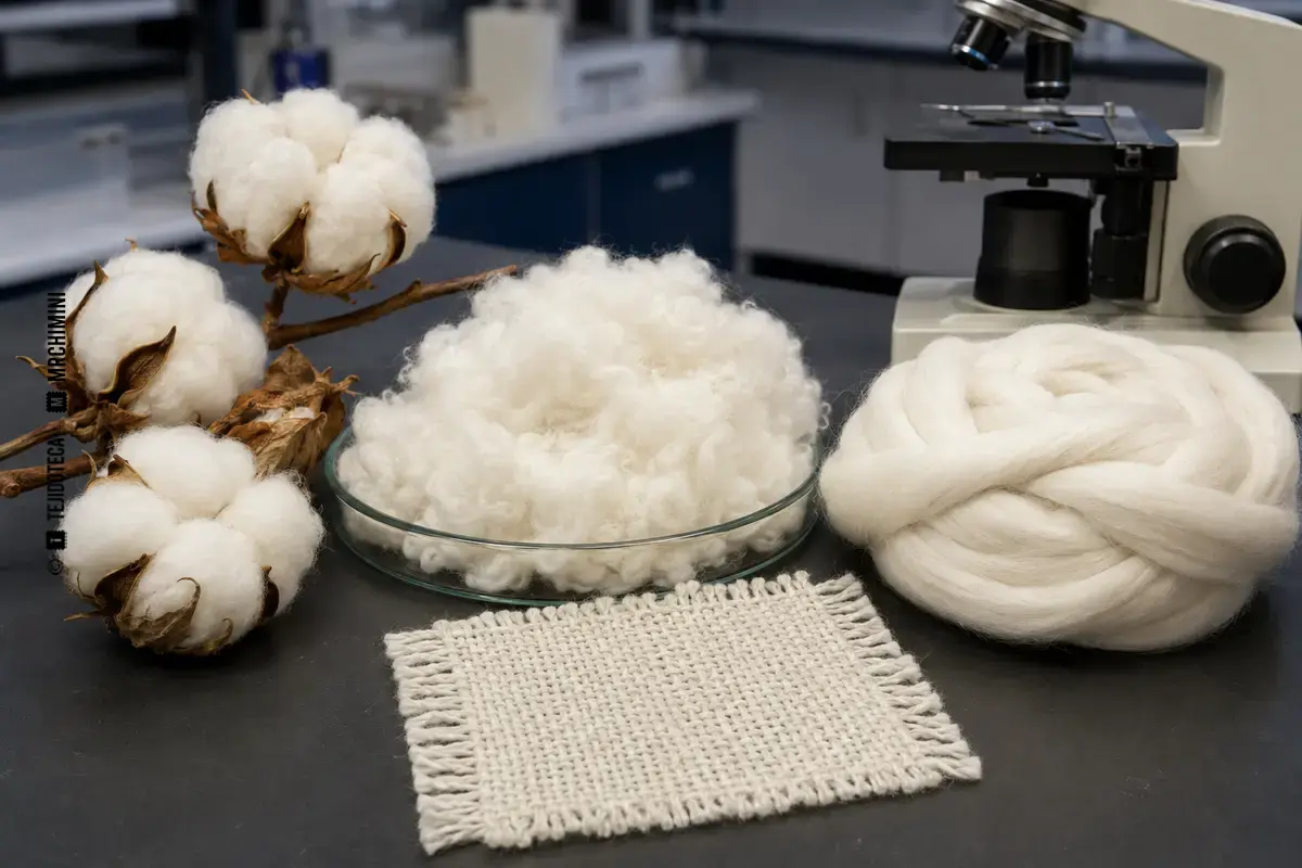 ALGODÓN – TEJIDOTECA Representación técnica de algodón en el ámbito de las fibras textiles.