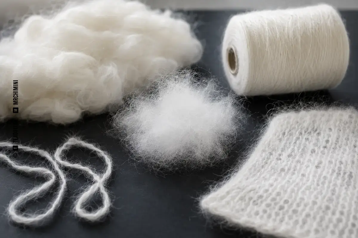 Representación técnica de angora en el ámbito de las fibras textiles.