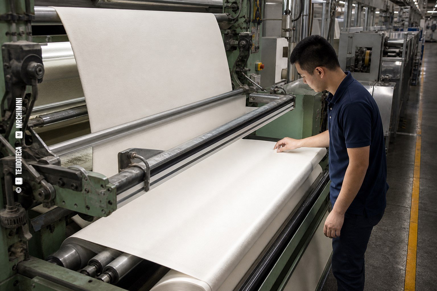 Tejido de punto durante la aplicación industrial de un acabado antipilling