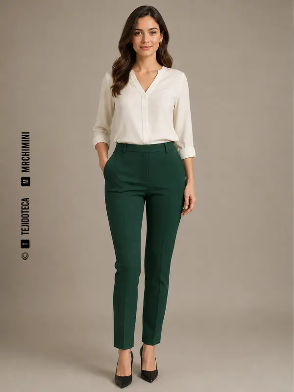 Pantalón ajustado de Bengalina en verde botella #244D3B
