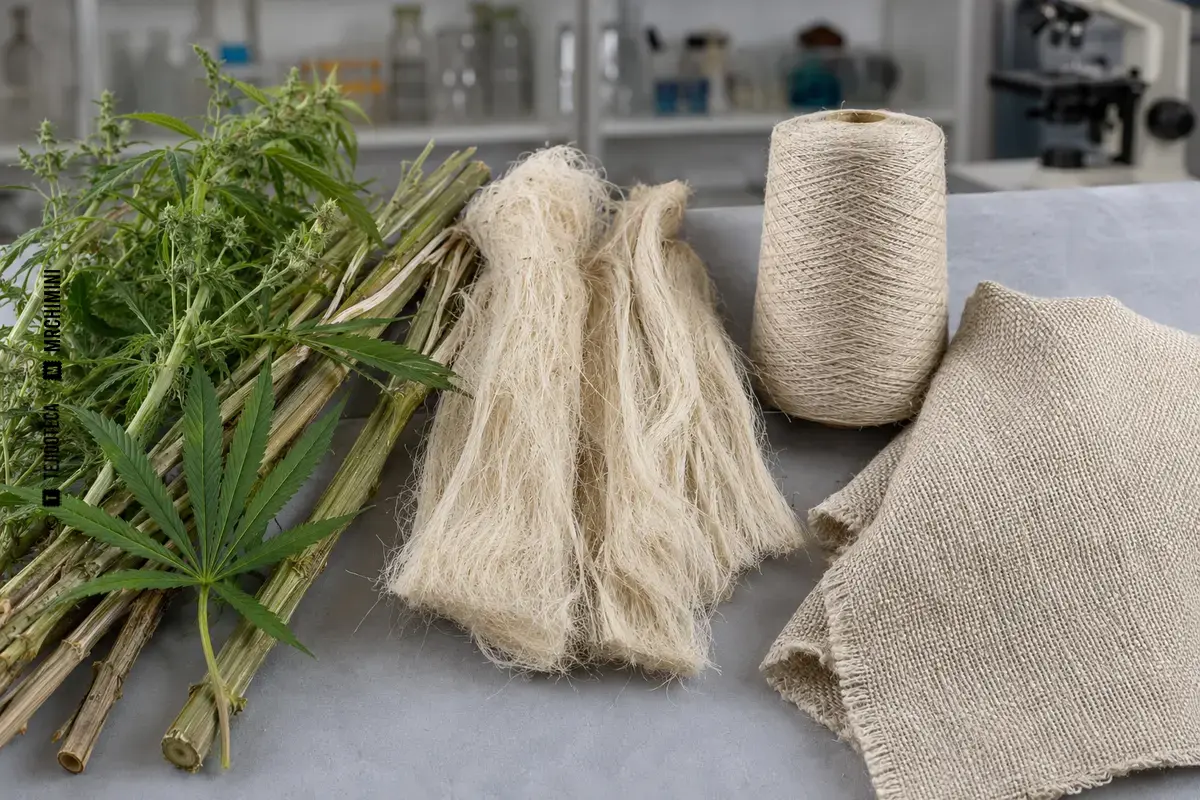 CÁÑAMO – TEJIDOTECA Representación técnica de cáñamo en el ámbito de las fibras textiles.