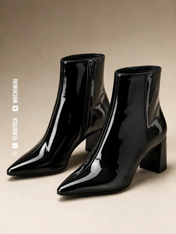 Botines confeccionados en cuero charol