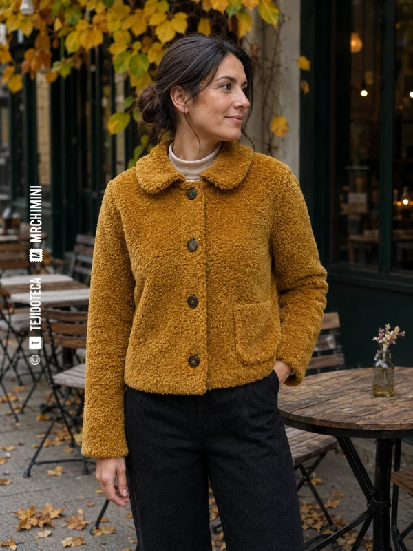 Chaqueta de Chenilla en mostaza dorado #B8892D