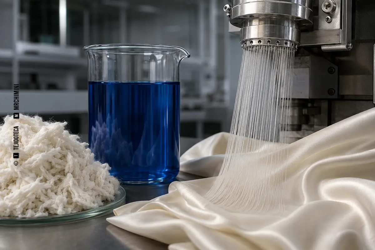 Representación técnica de cupro en el ámbito de las fibras textiles.