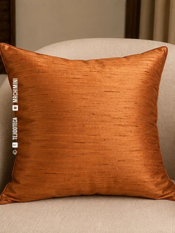 Cojín decorativo de Dupión en cobre dorado #B46F3C