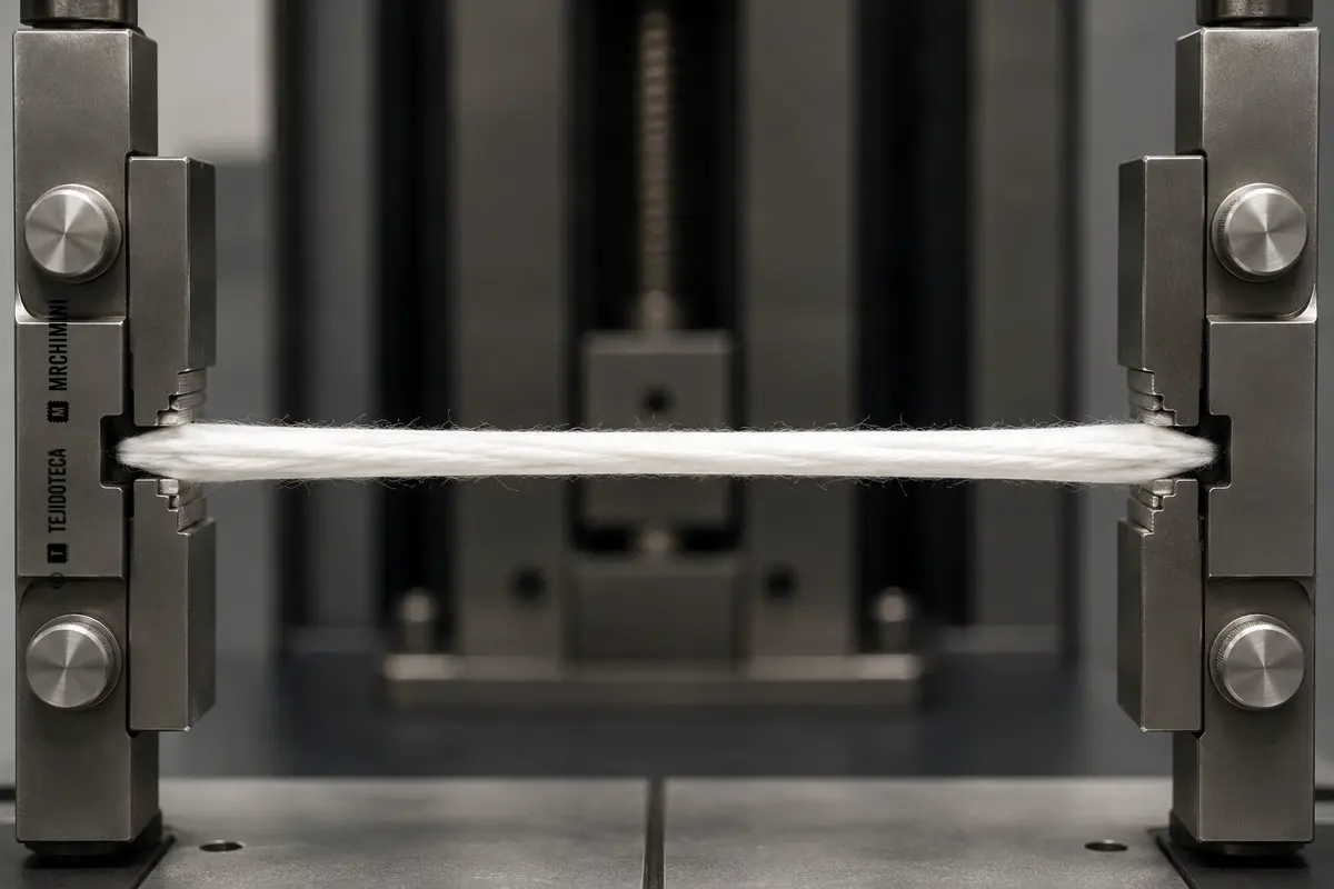 ELASTICIDAD DE LA FIBRA – TEJIDOTECA Ensayo de elasticidad de una fibra textil entre dos mordazas