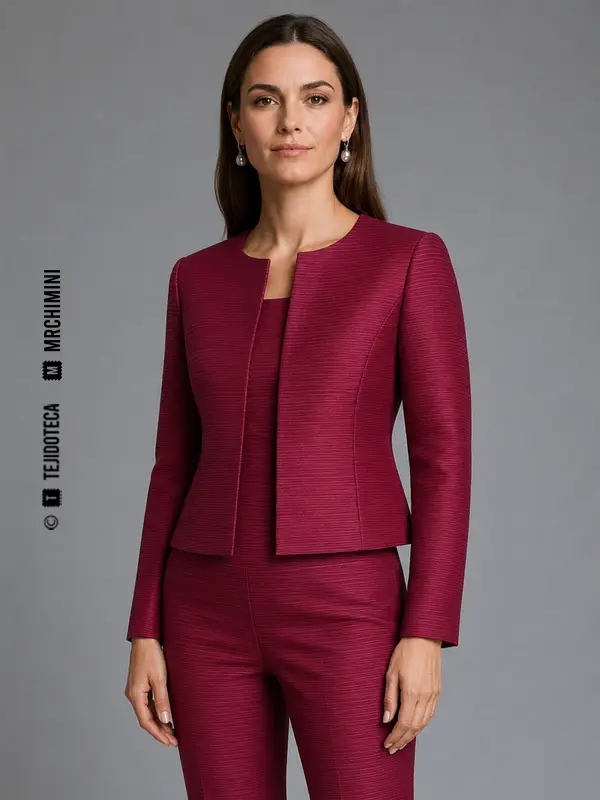 Chaqueta de ceremonia de Faille en frambuesa profundo #8F294F