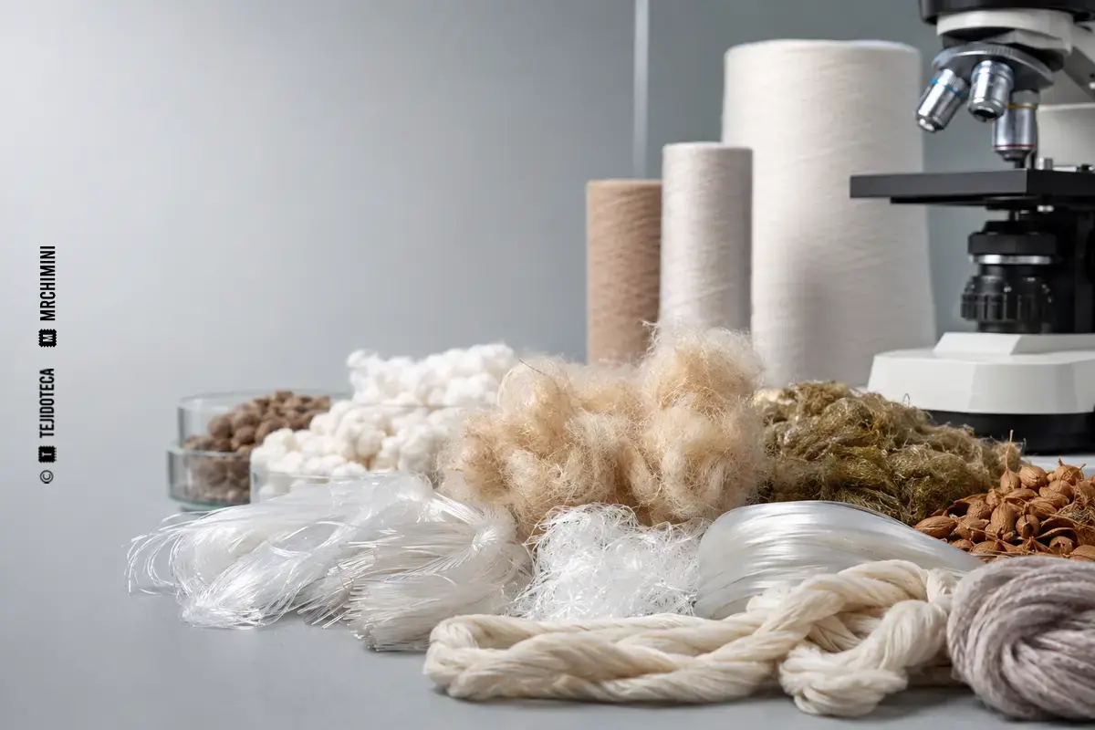 FIBRA TEXTIL – TEJIDOTECA Representación técnica de fibra textil en el ámbito de las fibras textiles.