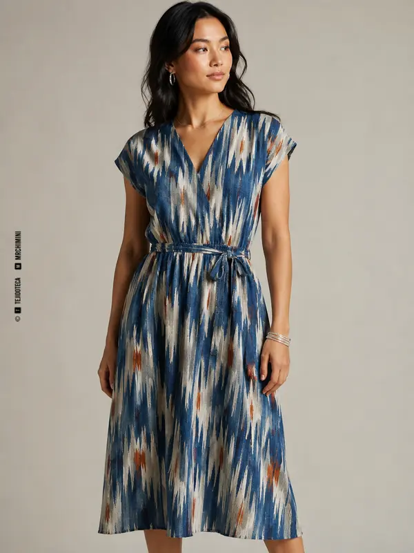 Vestido confeccionado con tejido ikat