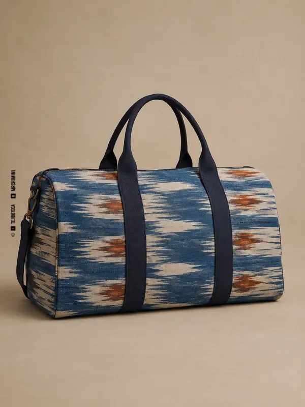 Bolsa de viaje confeccionada con tejido ikat