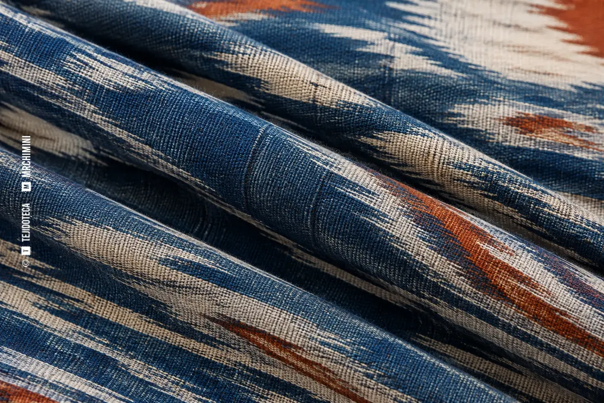 IKAT — macro Macro de tejido ikat azul y blanco