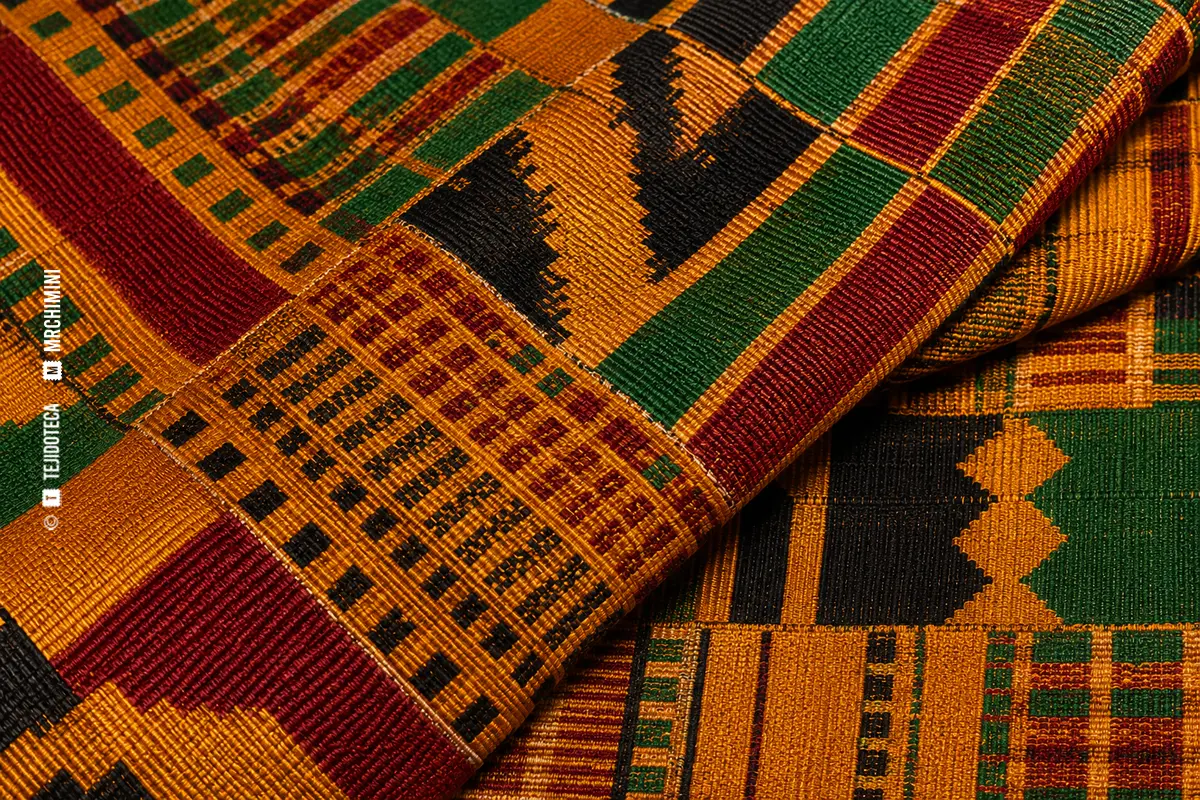 KENTE — macro Macro de tejido kente multicolor