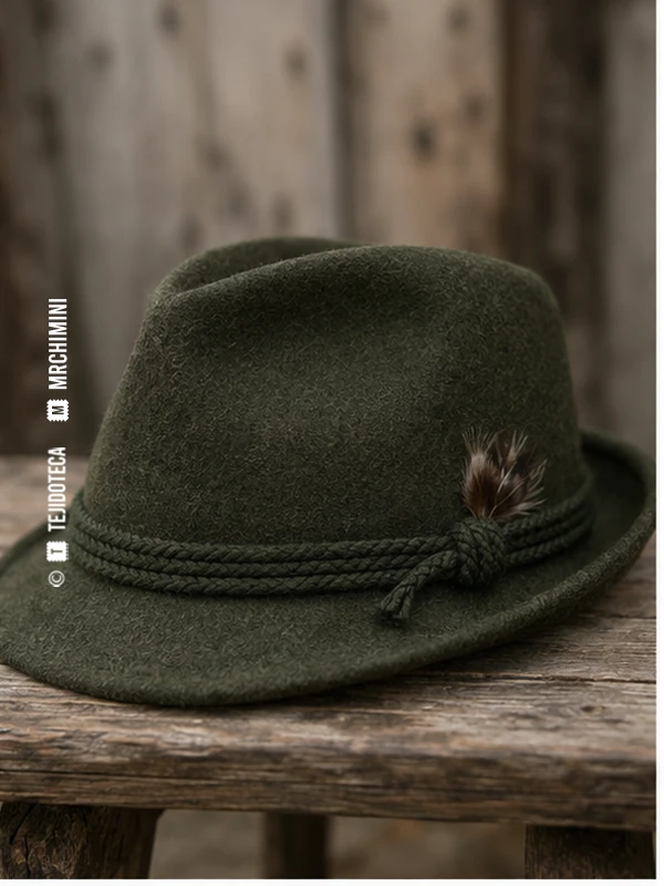 Sombrero de lana de Loden en verde loden #42523C