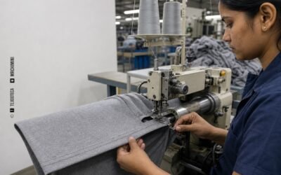 Máquina automática de bajos de camisetas