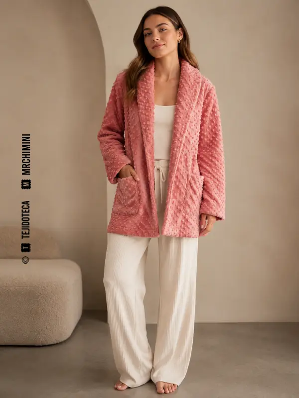 Chaqueta de descanso confeccionada en tejido minky