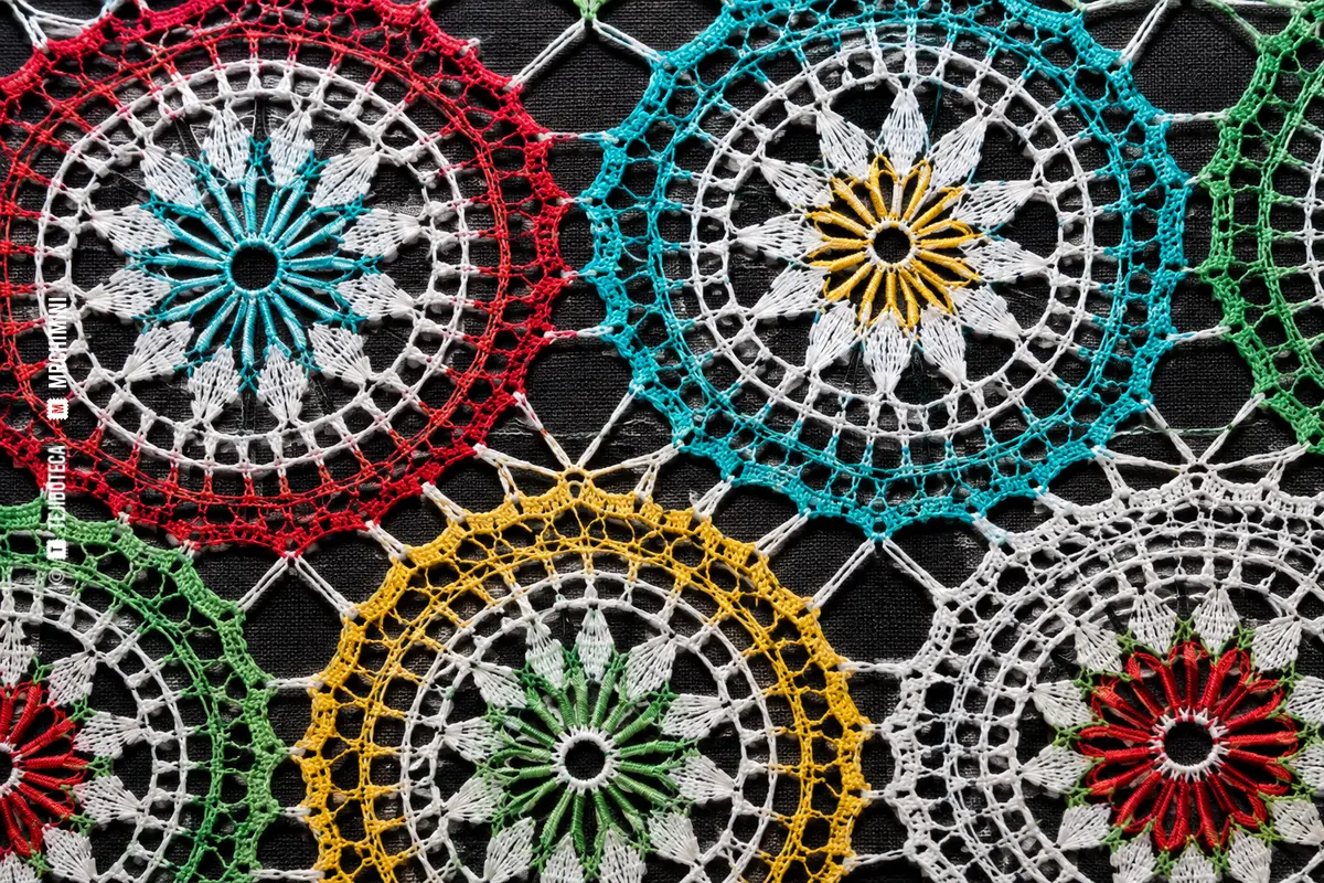 ÑANDUTÍ — macro Macro de encaje ñandutí multicolor