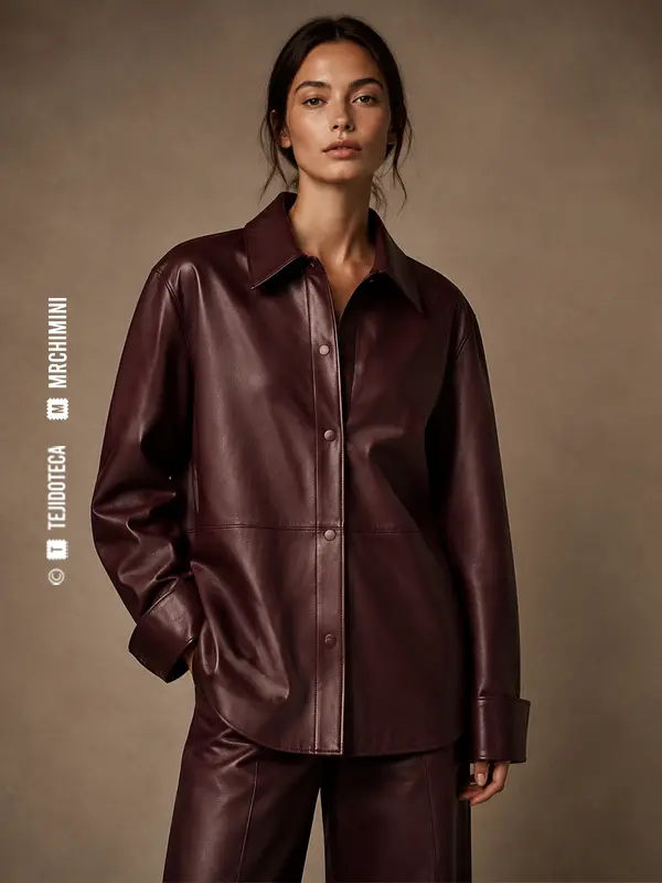 Sobrecamisa confeccionada en cuero napa