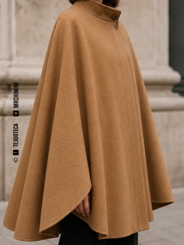 Capa de invierno de Paño en camel #B68A5A