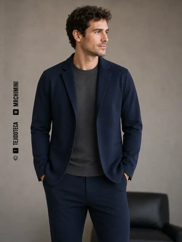 Chaqueta blanda de Punto Roma en azul marino profundo #172A46