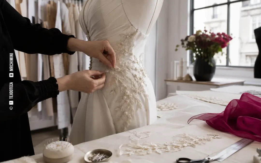 Confección artesanal de una prenda de Alta Costura en un atelier