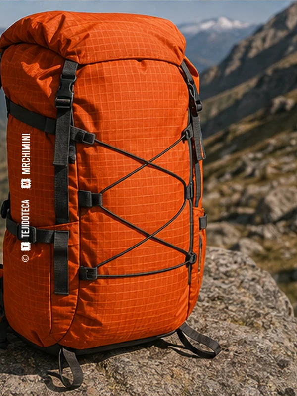Mochila técnica de Ripstop en naranja seguridad #E05A22