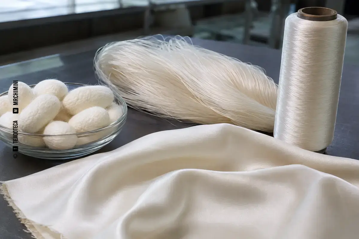 SEDA – TEJIDOTECA Representación técnica de seda en el ámbito de las fibras textiles.