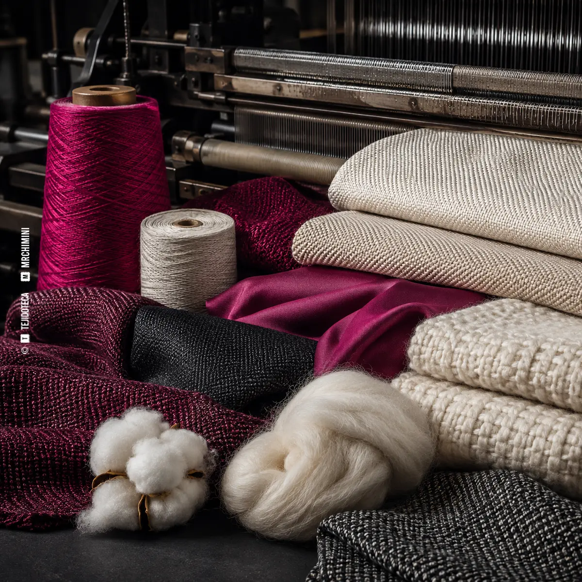 Fibras, hilos, tejidos y maquinaria textil en TEJIDOTECA