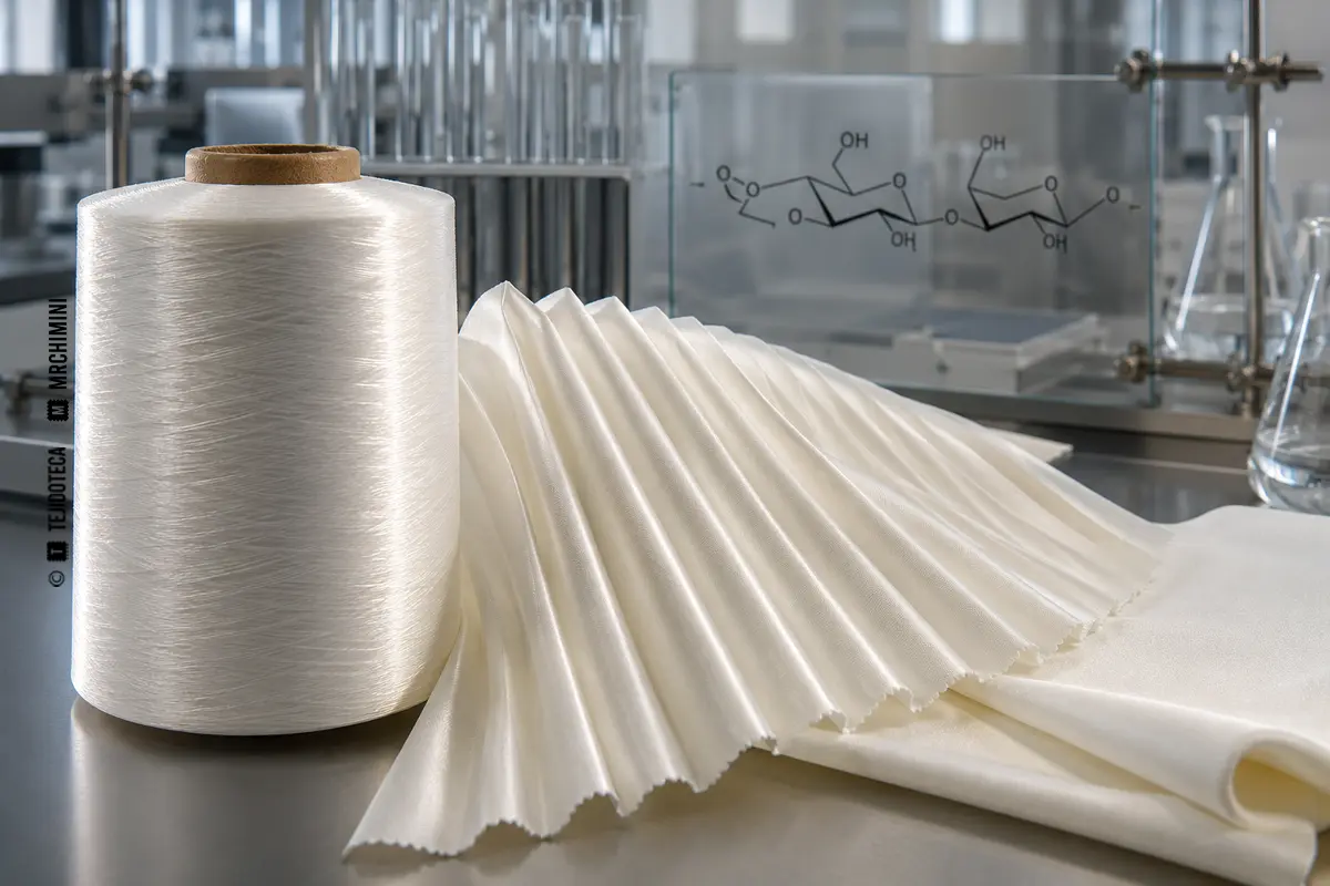 TRIACETATO – TEJIDOTECA Representación técnica de triacetato en el ámbito de las fibras textiles.