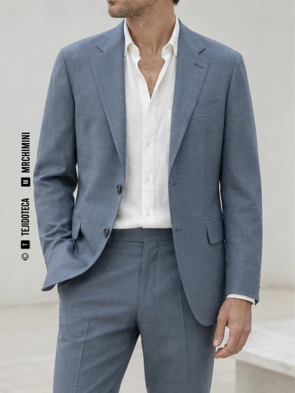 Traje de verano de Tropical en azul grisáceo #64798A