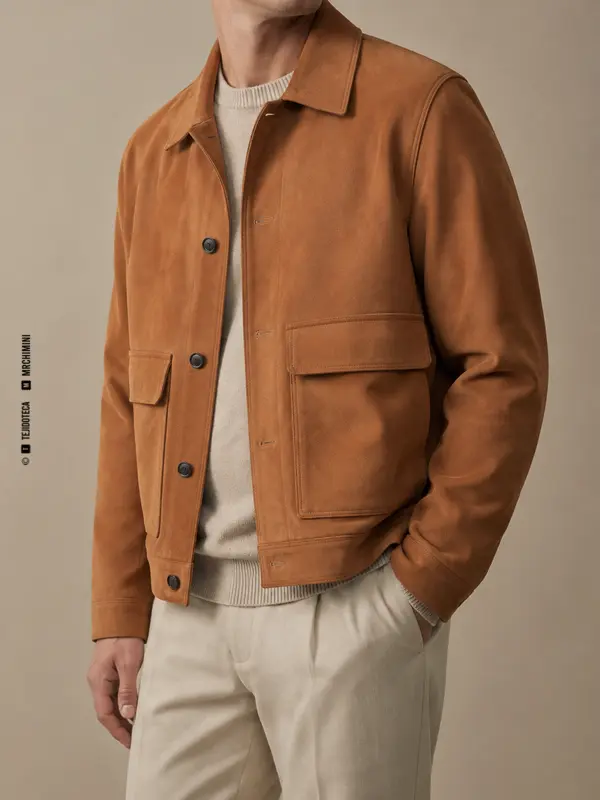 Sobrecamisa de moda confeccionada con Ultrasuede