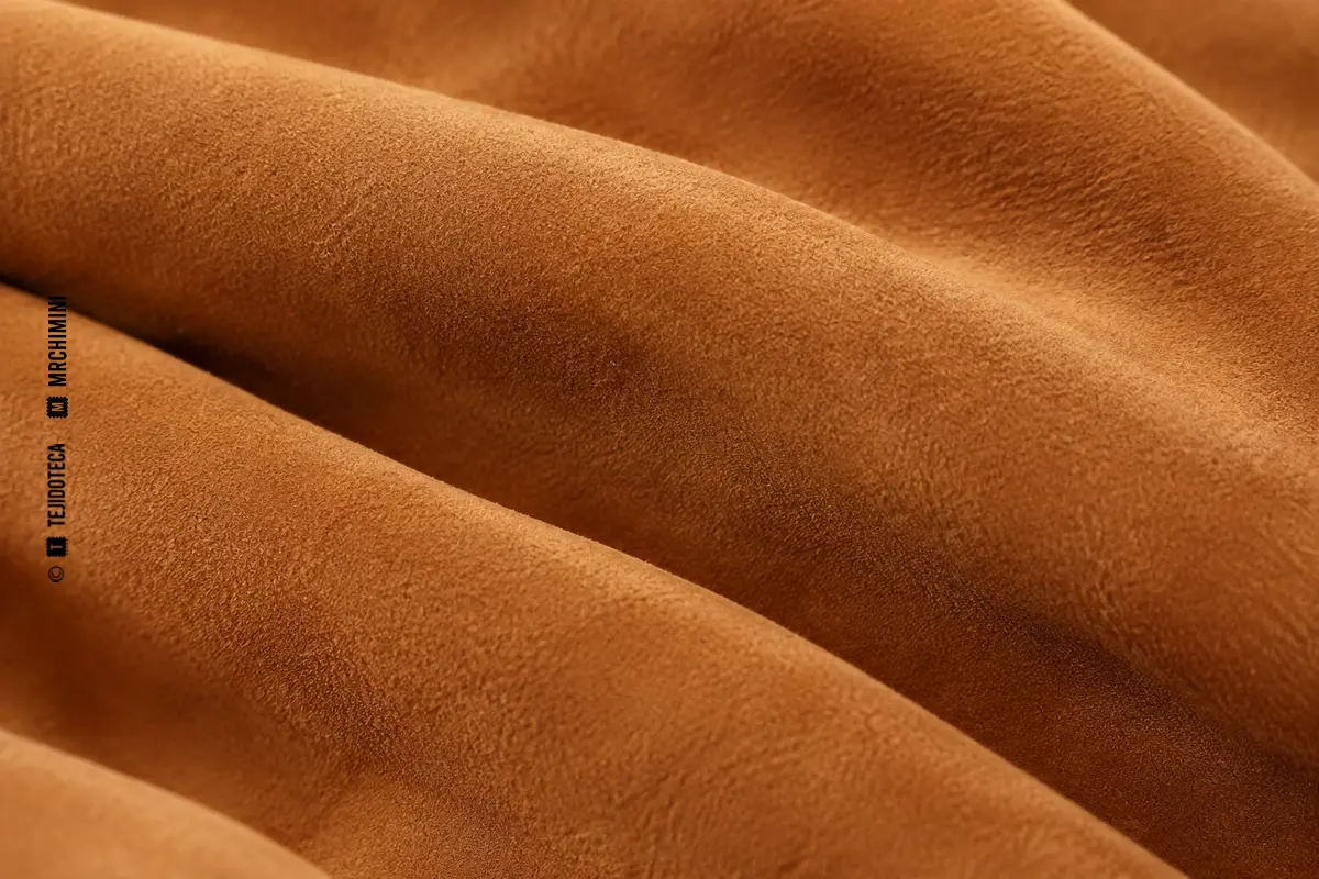 ULTRASUEDE® — macro Macro del material Ultrasuede de color camel