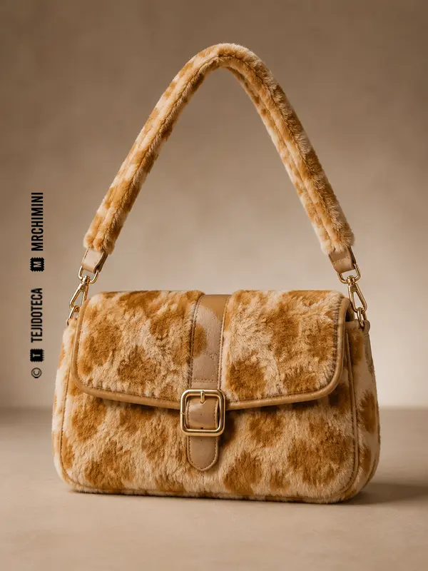 Bolso de hombro confeccionado en velboa