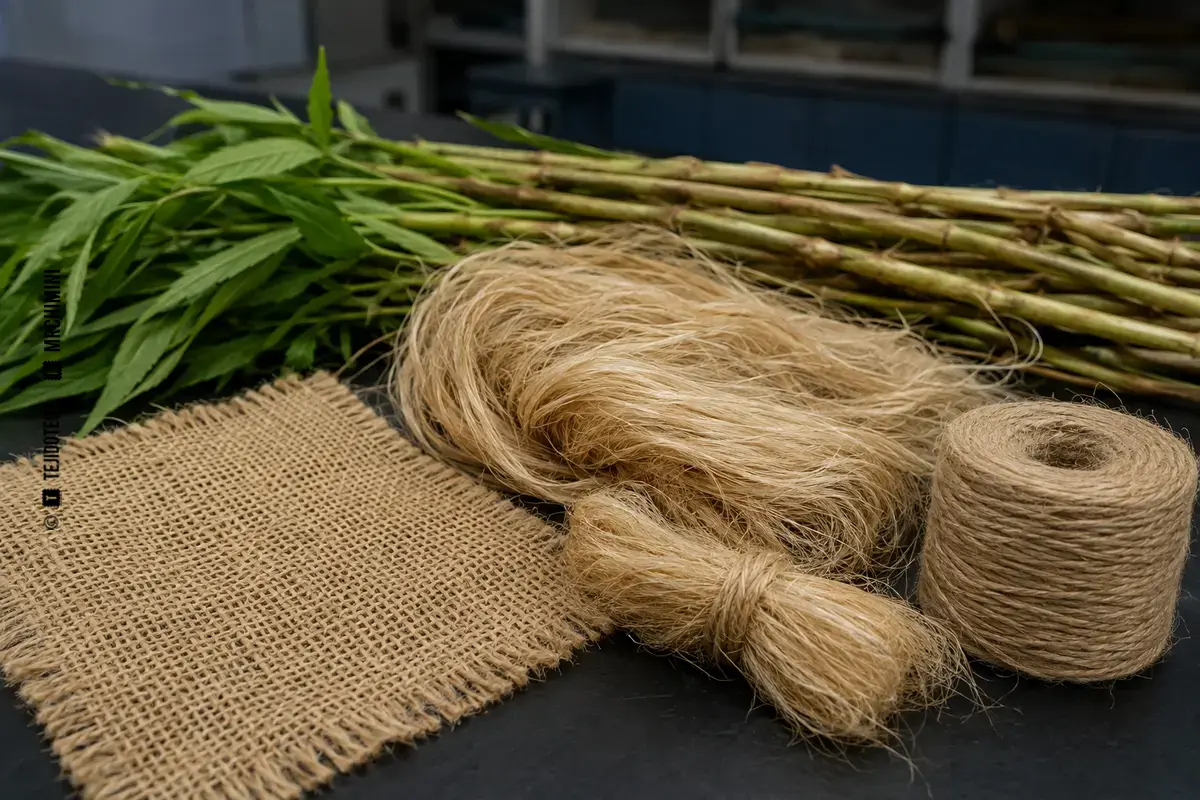 YUTE – TEJIDOTECA Representación técnica de yute en el ámbito de las fibras textiles.