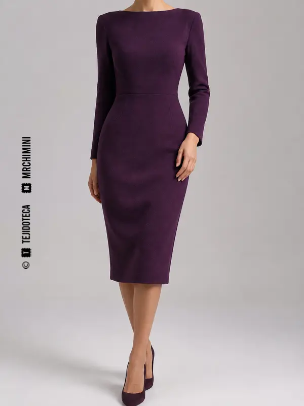 Vestido confeccionado en crepé de lana