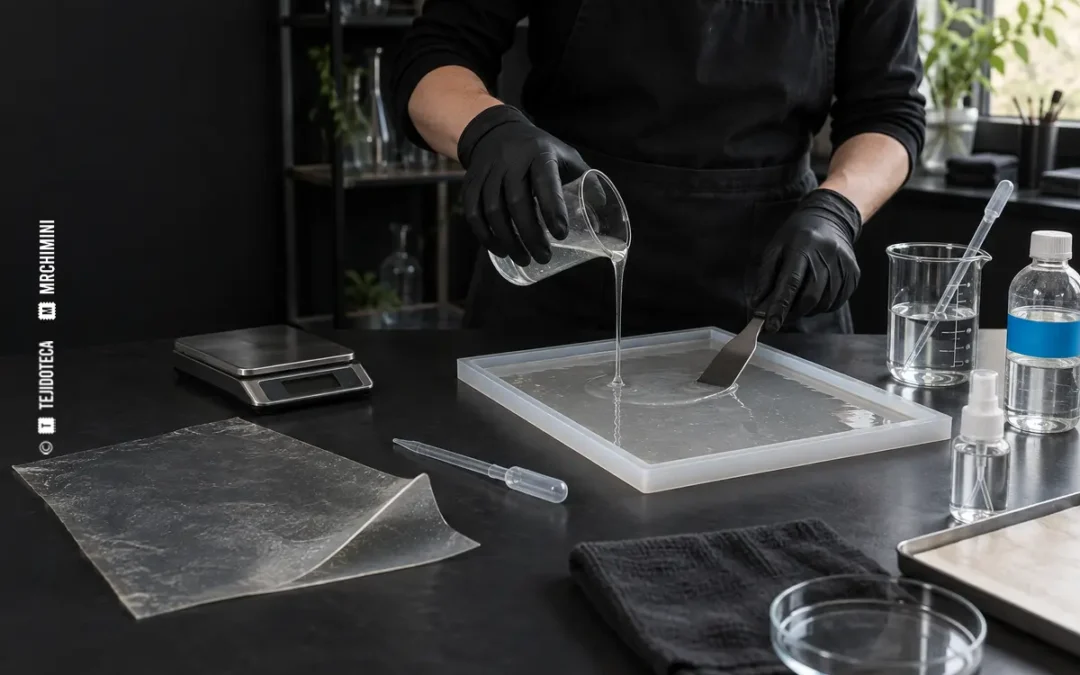 Colado de una formulación de alginato y glicerina en un molde plano — TEJIDOTECA