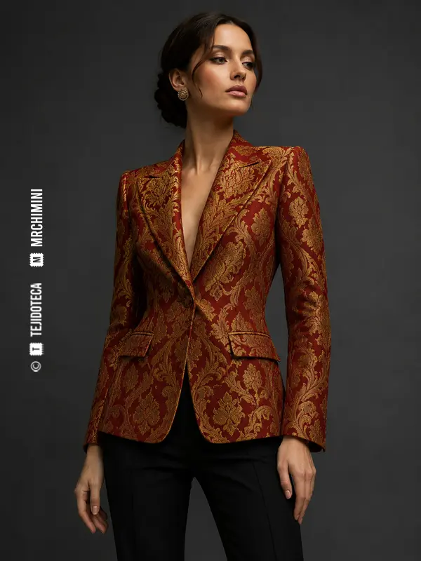 Chaqueta de noche confeccionada en lampas