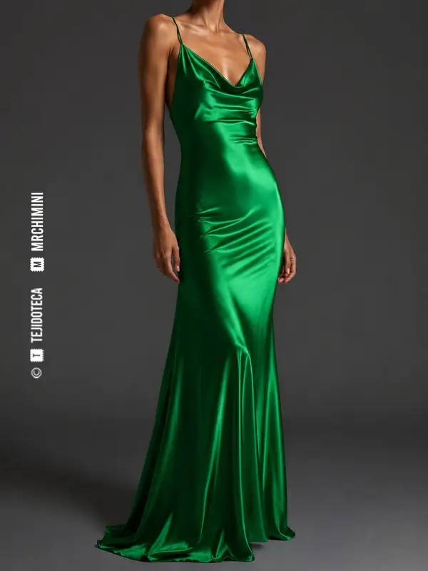 Vestido de noche confeccionado en mesalina
