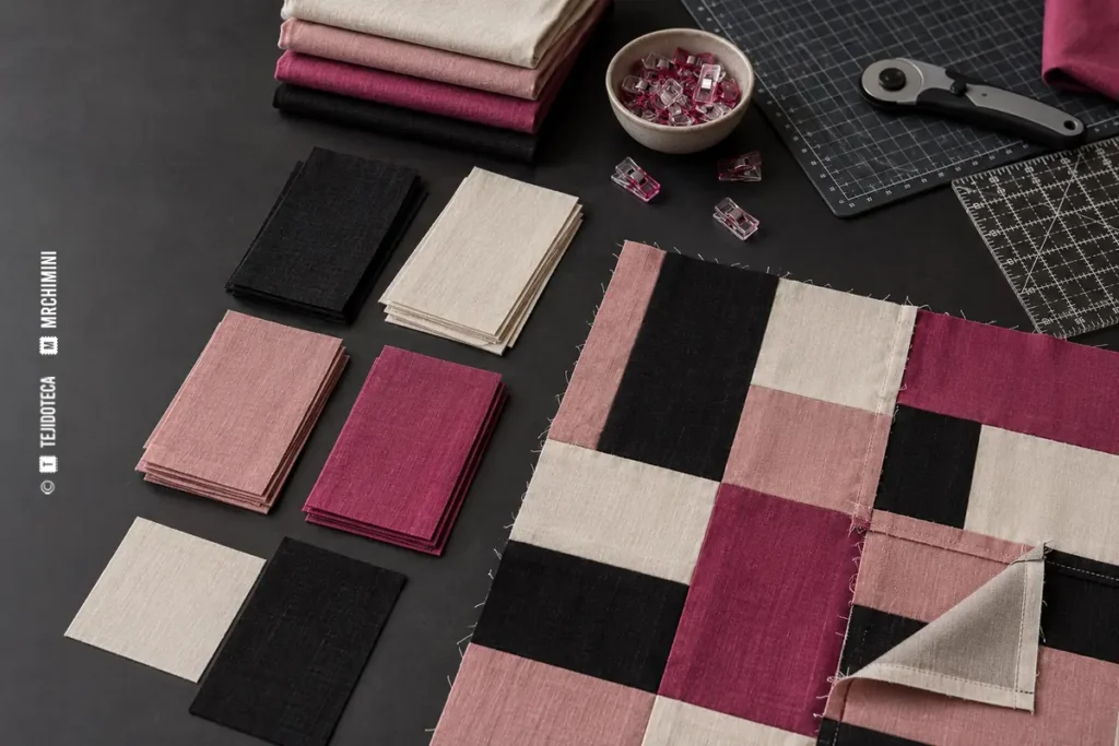 Construcción de una superficie de patchwork con retales — TEJIDOTECA