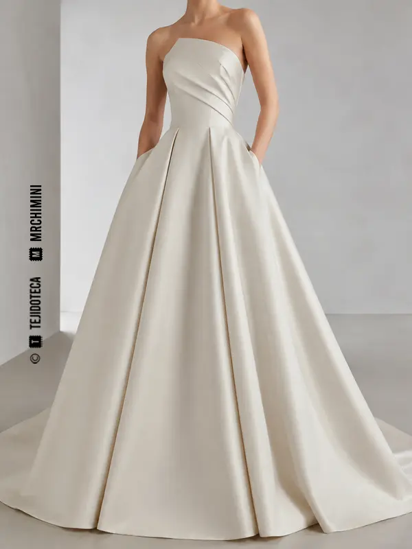 Vestido de novia confeccionado en peau de soie