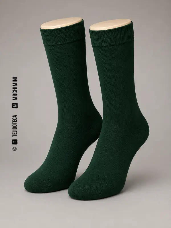 Calcetines verde oscuro de punto cerrojillo