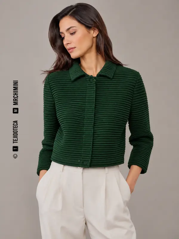Chaqueta verde oscuro de punto otomán