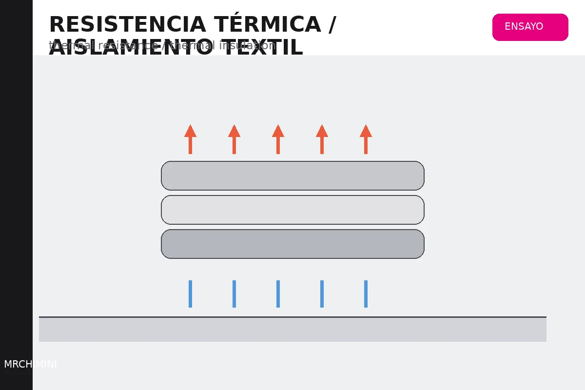 Muestra multicapa sobre una placa caliente instrumentada para medir resistencia térmica.