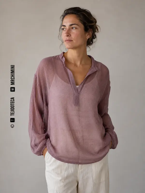 Blusa confeccionada en barège