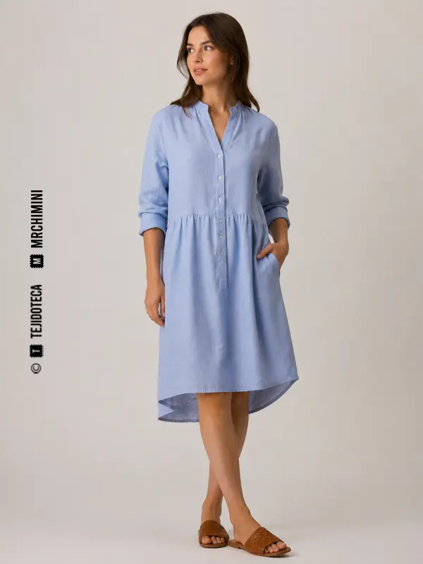 Vestido camisero confeccionado en fil-à-fil