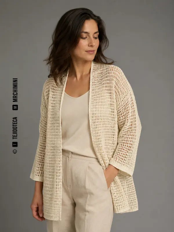 Blusa confeccionada en garza de vuelta