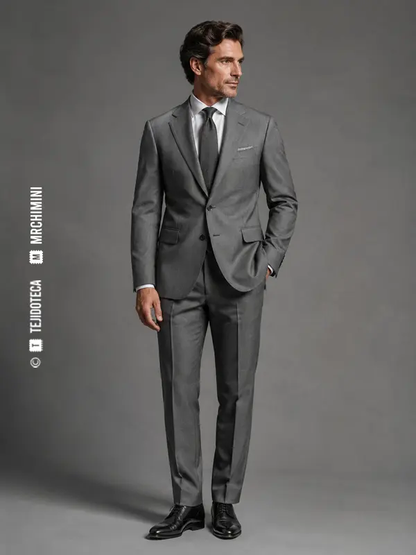 Traje masculino confeccionado en sharkskin