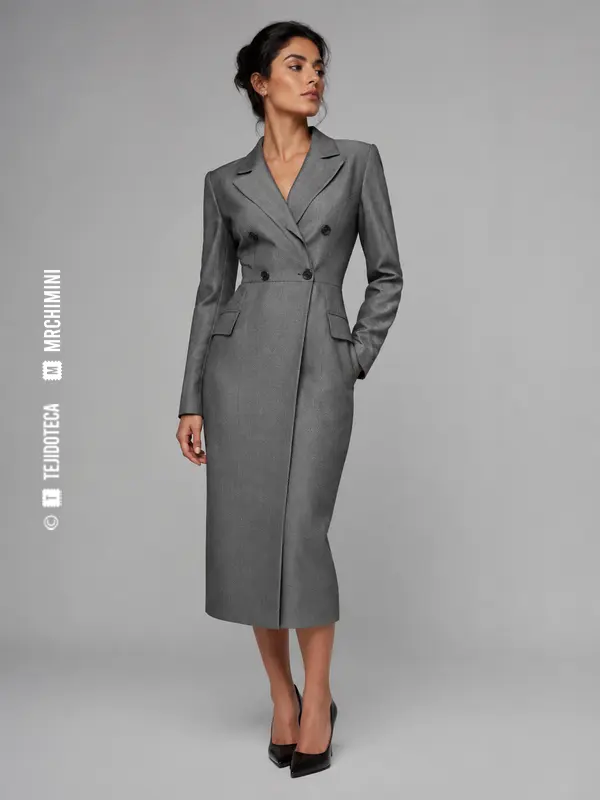 Vestido americana confeccionado en sharkskin