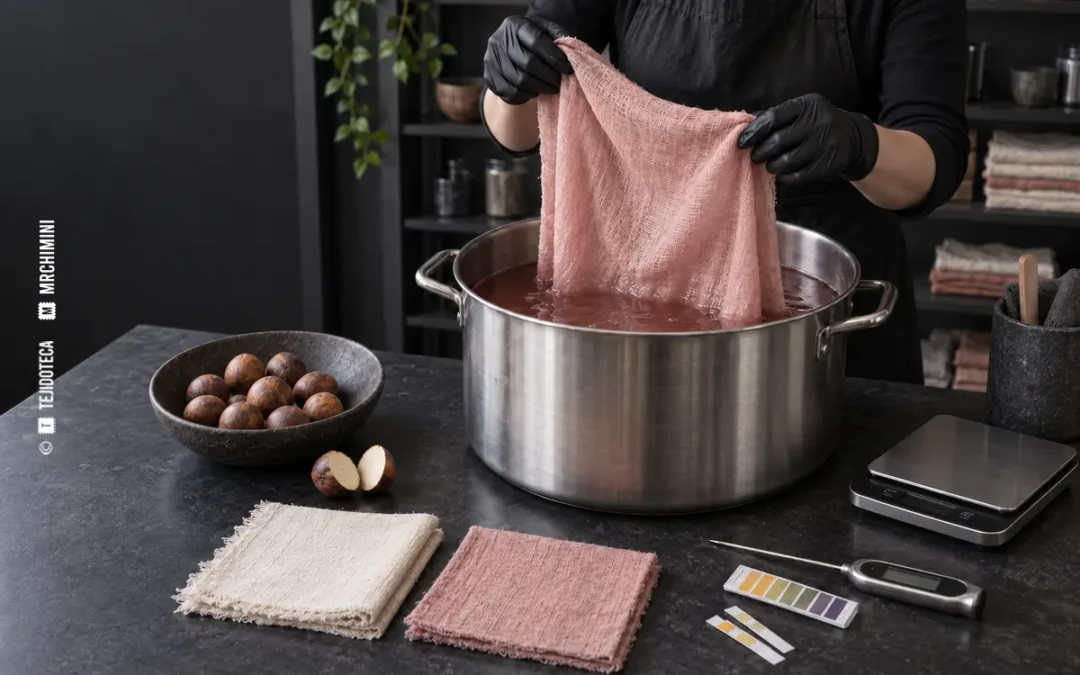 Tintura natural con huesos de aguacate — TEJIDOTECA