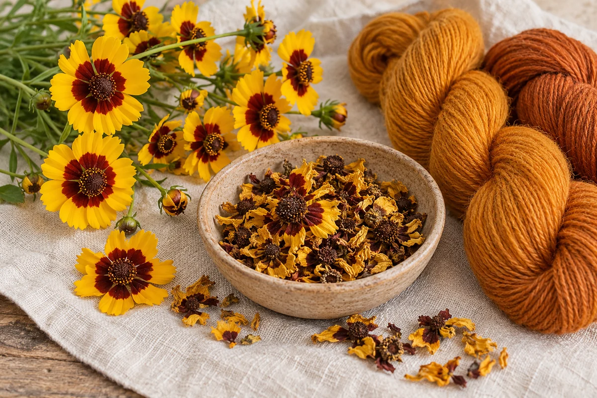 COREOPSIS · TEJIDOTECA Coreopsis: materia tintórea y muestras textiles orientativas — TEJIDOTECA